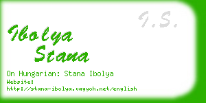 ibolya stana business card